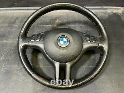 01-06 BMW E39 E38 E46 E53 LEFT DRIVER SIDE SPORT STEERING WHEEL with SAFETY BAG U3