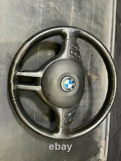 01-06 BMW E39 E38 E46 E53 LEFT DRIVER SIDE SPORT STEERING WHEEL with SAFETY BAG U3