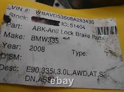 2006-13 BMW 3 Series, 335i, E90, 3.0L Sedan ABS Brake Pump And Module OEM TX0857