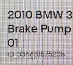 2010 BMW 328i 3.0L A/T ABS Anti Lock Brake Pump System #3 3451 6775386-01