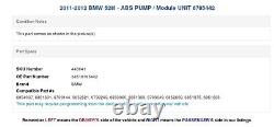 2011-2012 BMW 528I ABS PUMP / Module UNIT 6785442